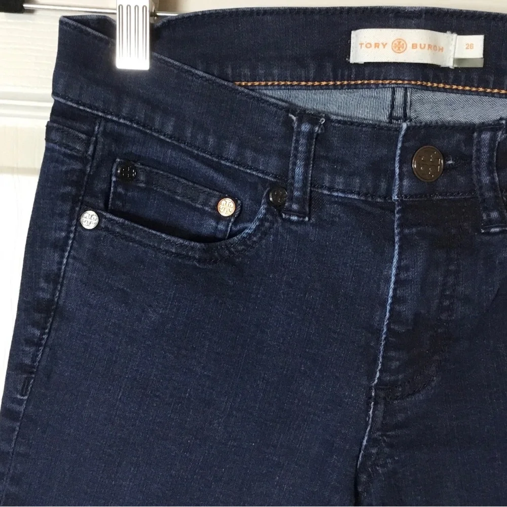 Tory Burch Dark Blue Straight Leg Jeans - Size 26
